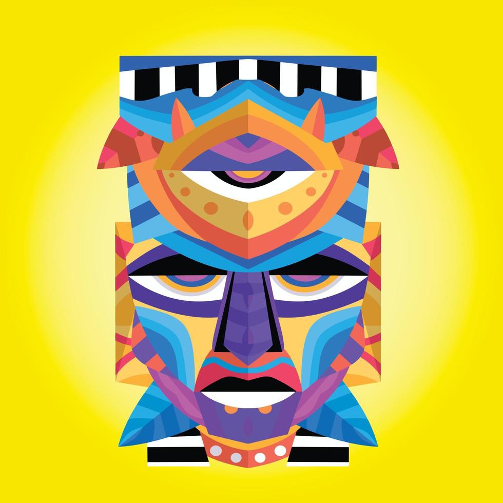 Premium Aztec Cubism Illustration vector