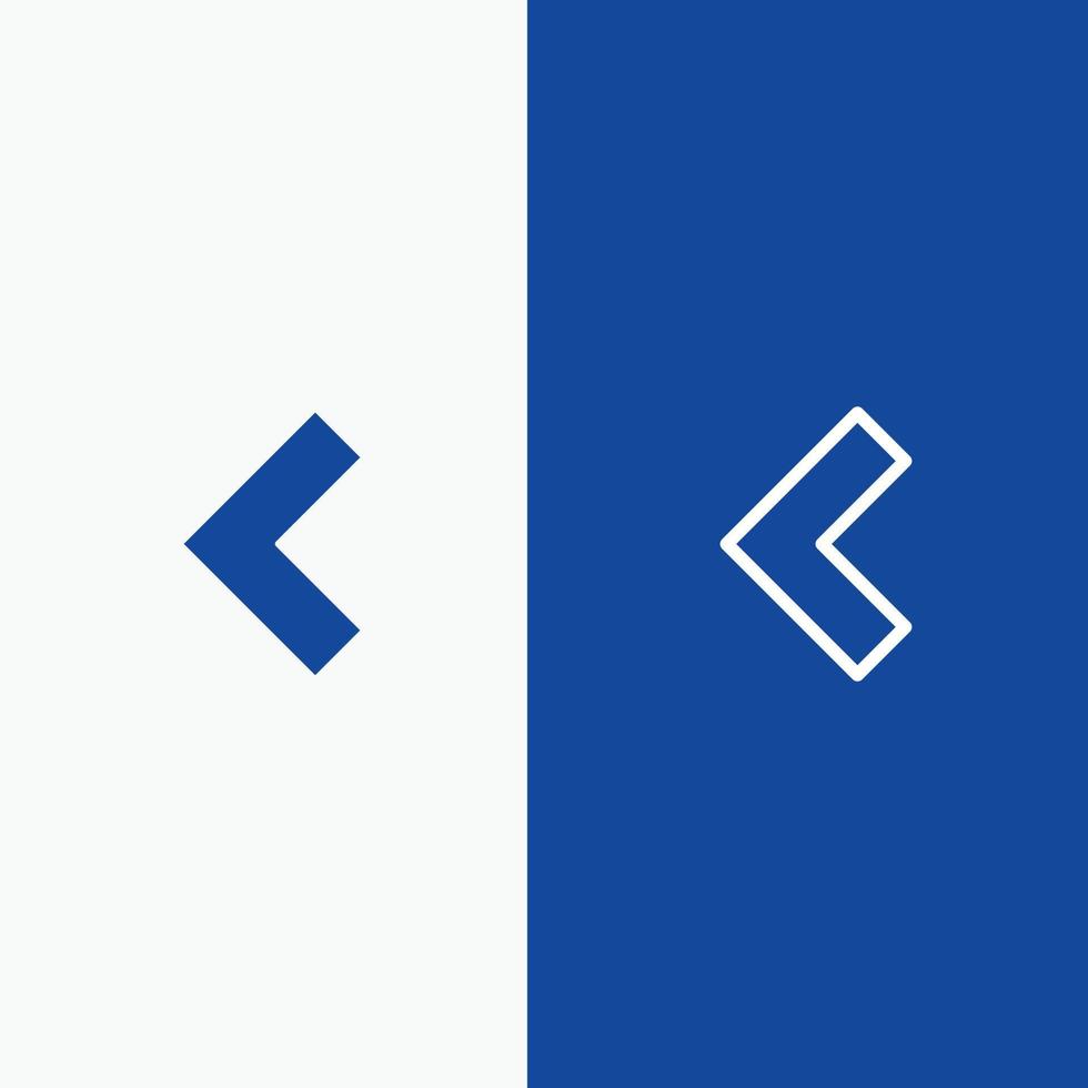 Arrow Back Left Line and Glyph Solid icon Blue banner Line and Glyph Solid icon Blue banner vector