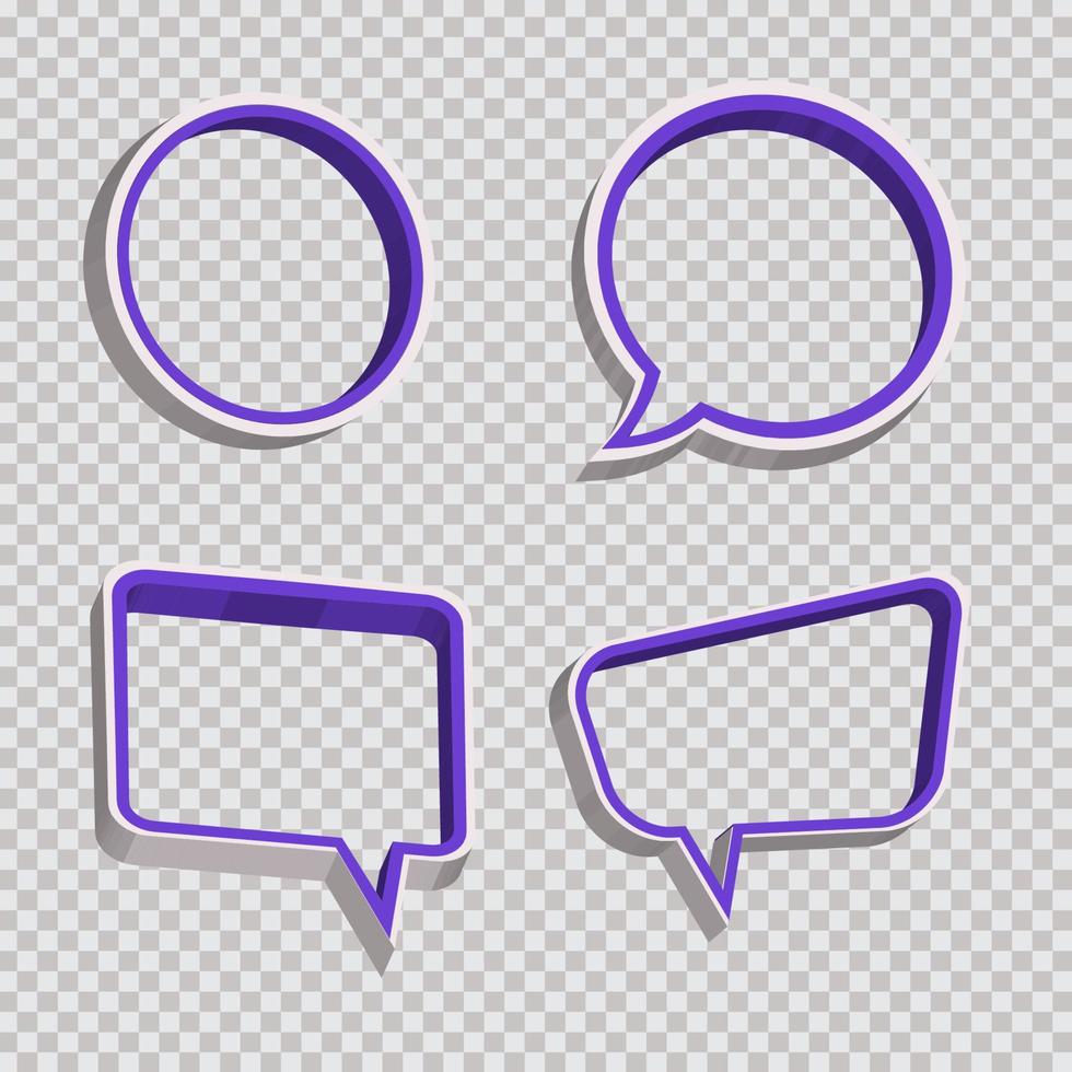 3d speech bubble dialogue box 3d text box, chatting box or live streaming box, 3d message box Set of 3d speak bubble with 3d illustrations render different shape transparent background vector