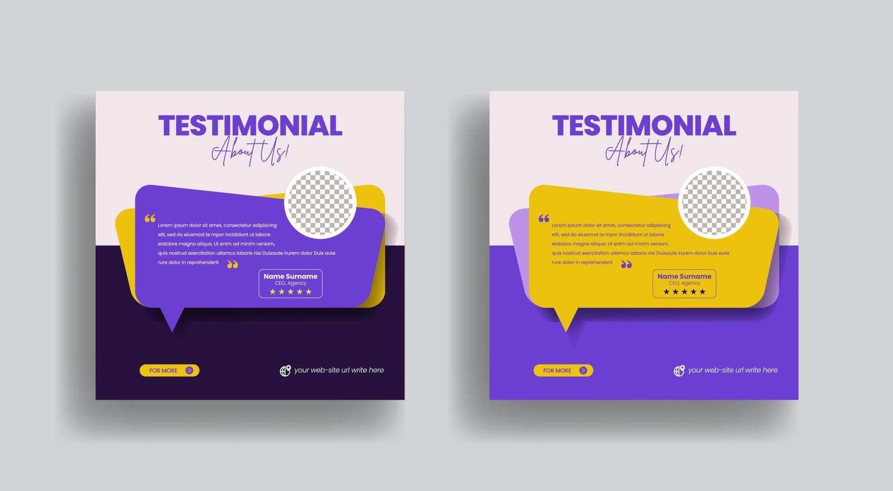 Customer feedback testimonial story template, Client review social media story website banner and vertical banner or flyer template with star rating review vector
