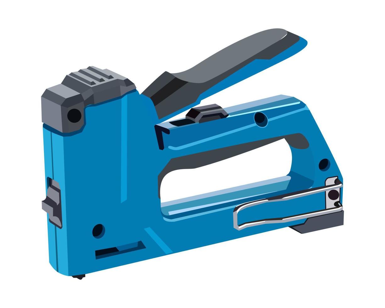 Vector Illustration Staple Gun isolated on white background. Carpentry hand tools.