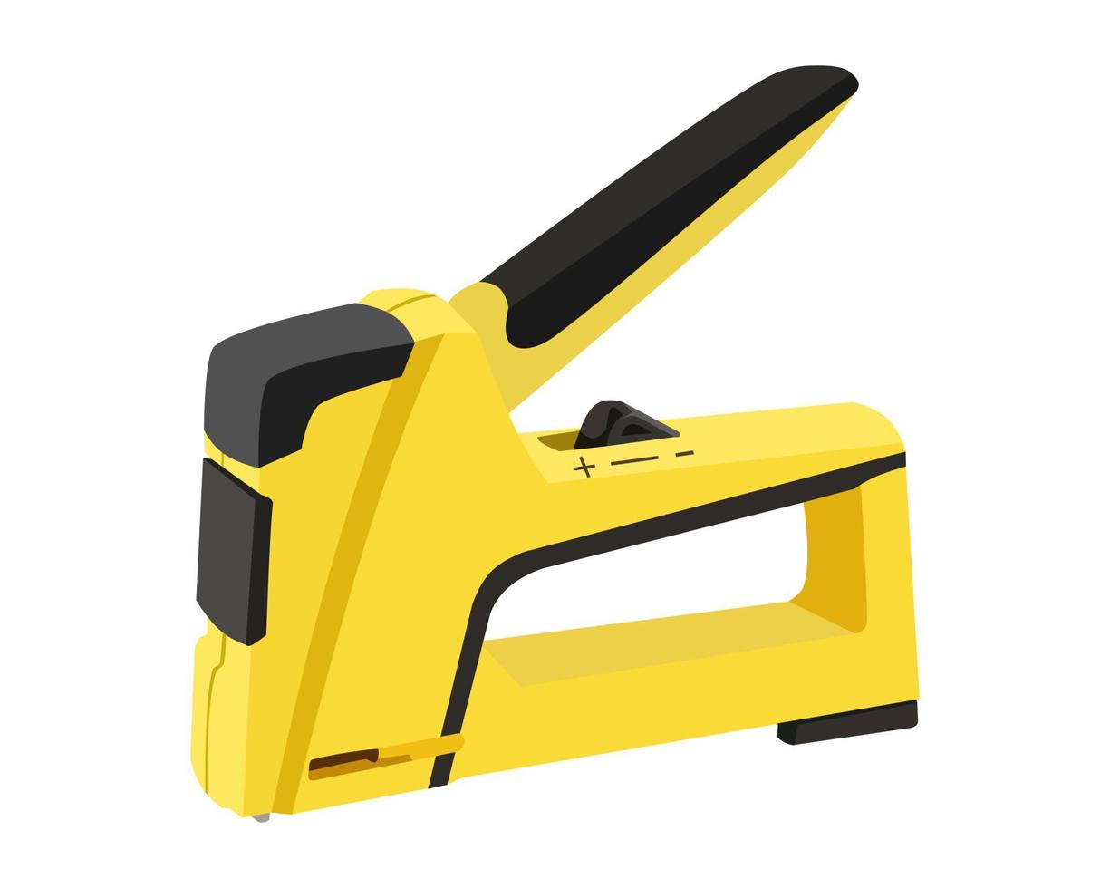 Vector Illustration Staple Gun isolated on white background. Carpentry hand tools.