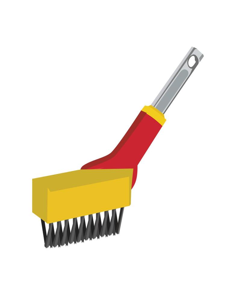 Vector Illustration Weeding Brush isolated on white background. Carpentry hand tools.