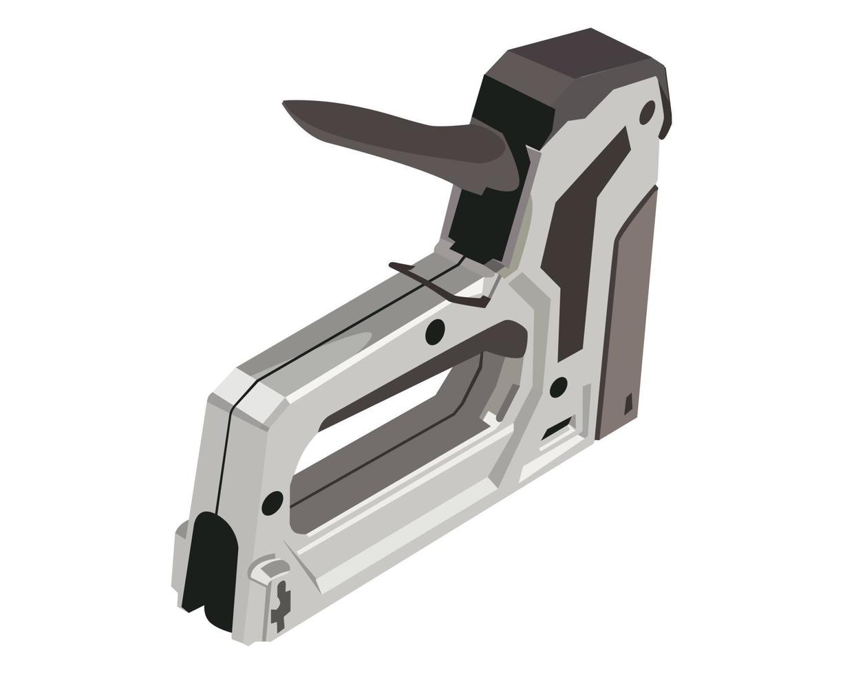 Vector Illustration Staple Gun isolated on white background. Carpentry hand tools.