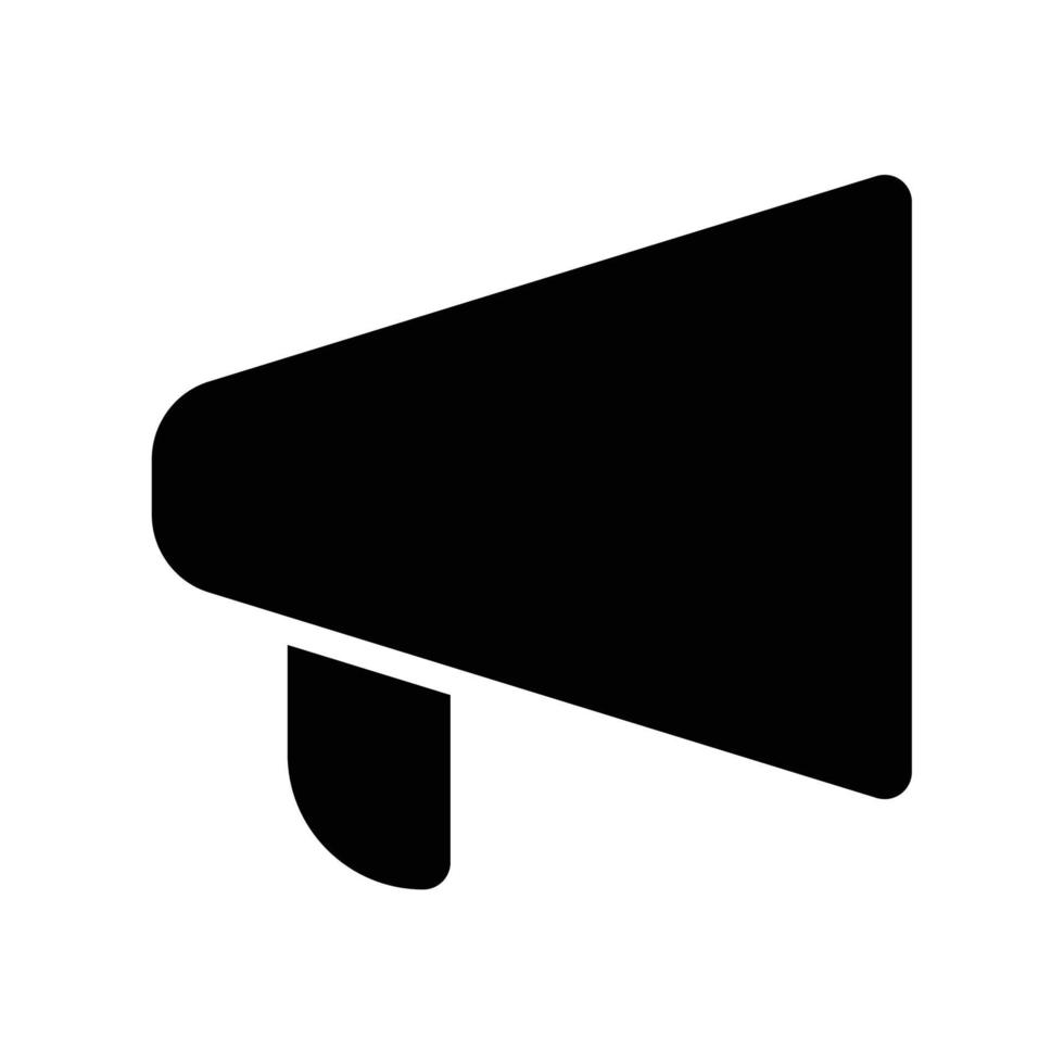 Megaphone icon for announcement or advertising in black outline style vector