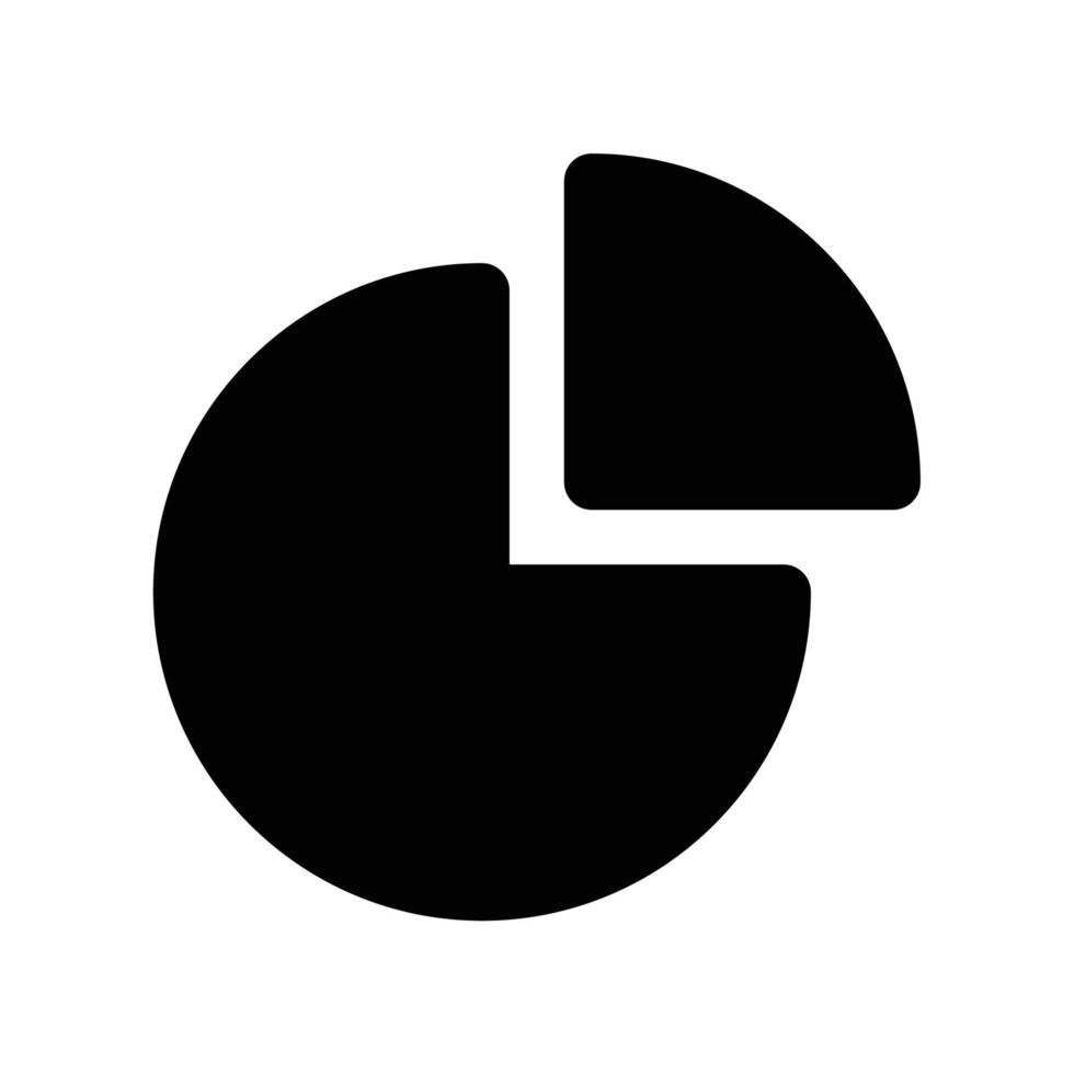 Pie chart for data graph in black outline style vector