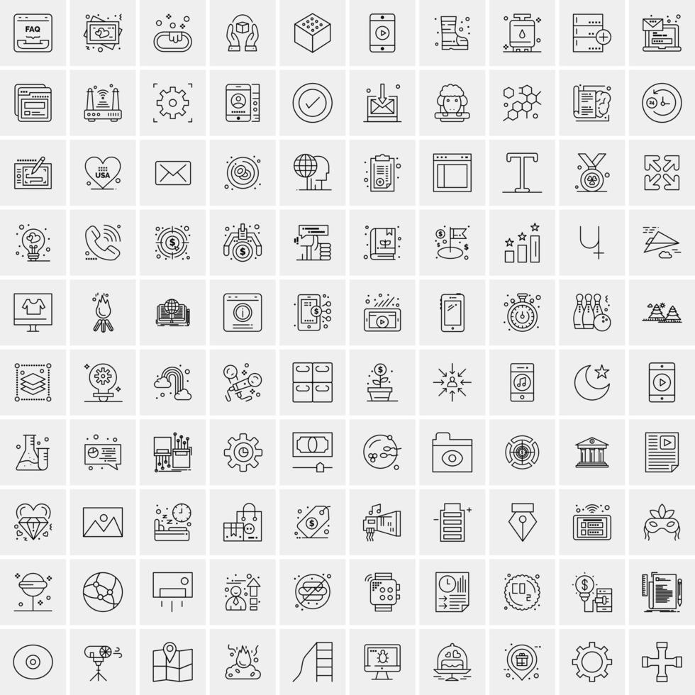 100 iconos de negocios para web y material impreso vector