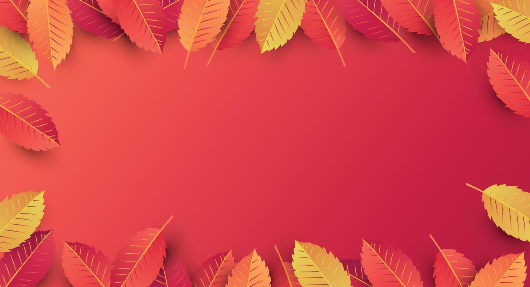 fondo de otoño decorar con hojas .plantilla de ilustración vectorial. vector