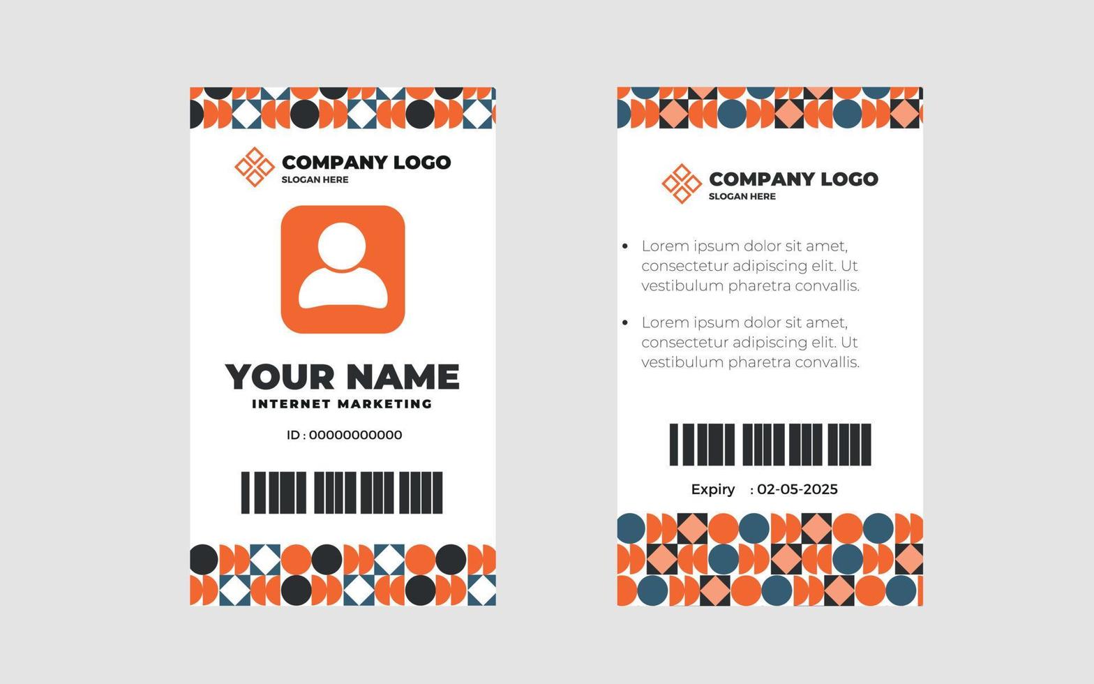 Creative ID Card Template with Abstract Geometric Background vector