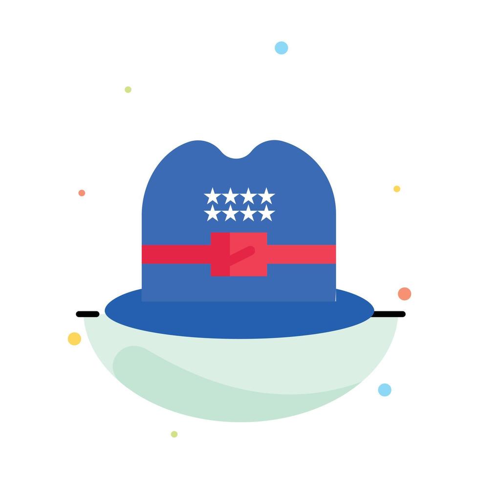 Hat Cap American Abstract Flat Color Icon Template vector