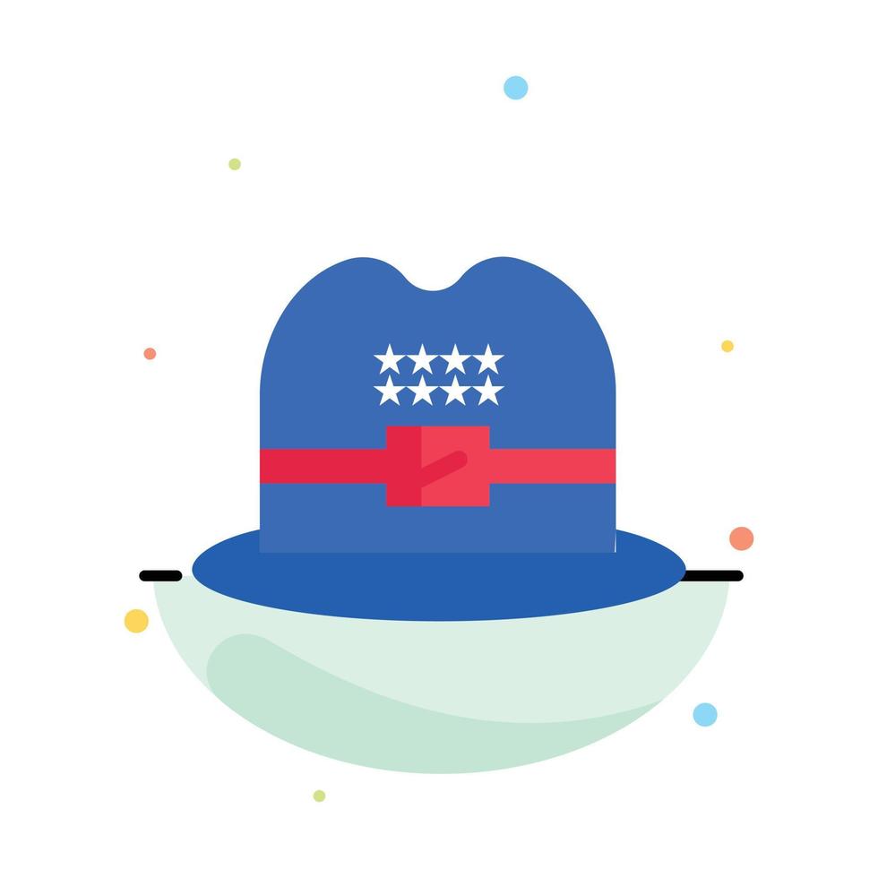 Hat Cap American Abstract Flat Color Icon Template vector
