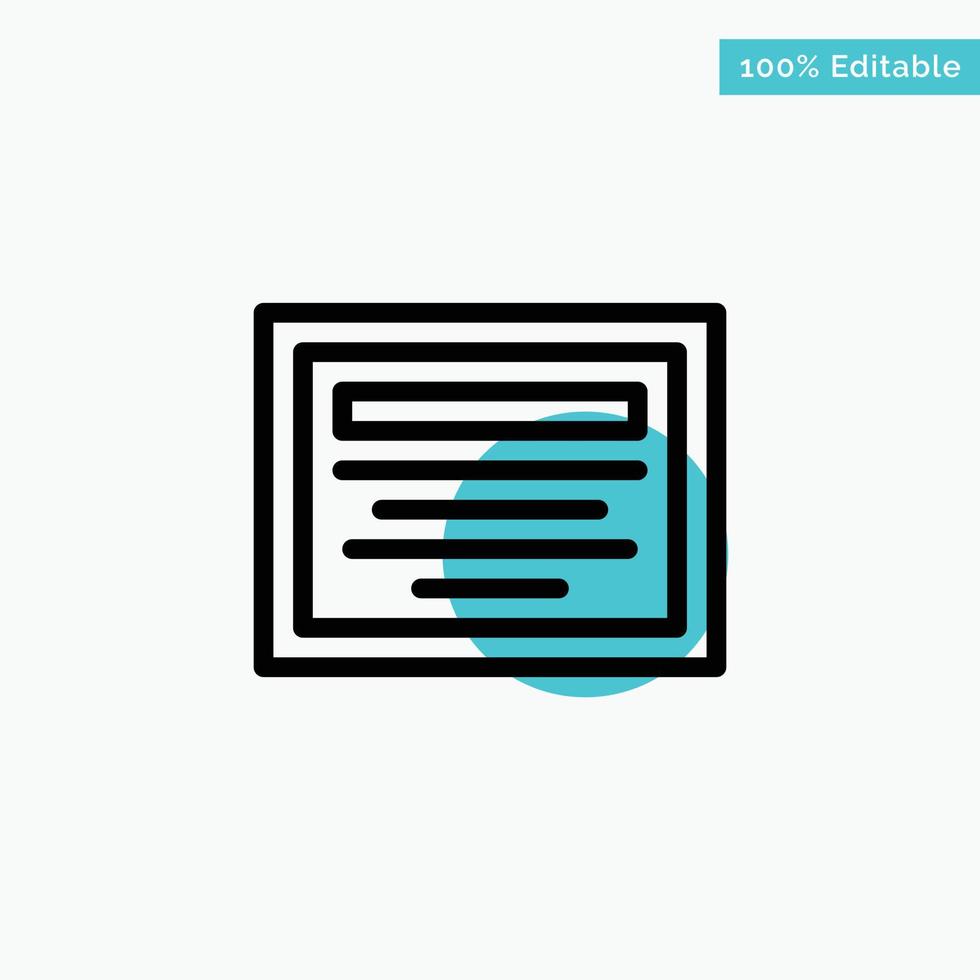 Education File Note turquoise highlight circle point Vector icon