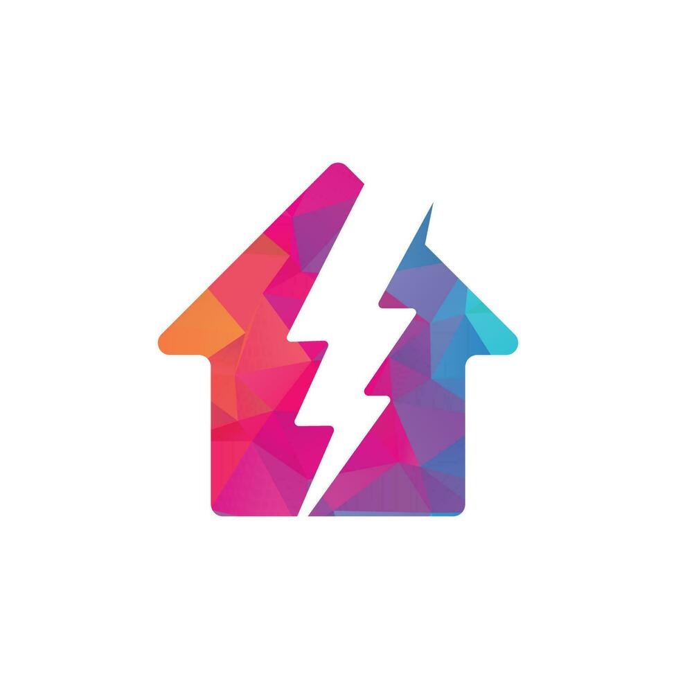 Home thunder logo design. House Power Energy Logo Design Element. vector