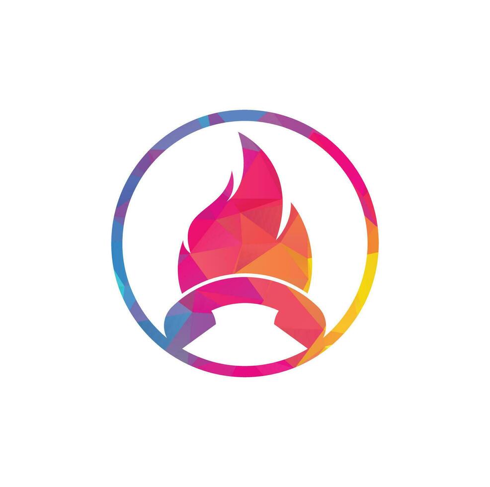 concepto de diseño de logotipo vectorial de llamada en caliente. icono de teléfono y fuego. vector