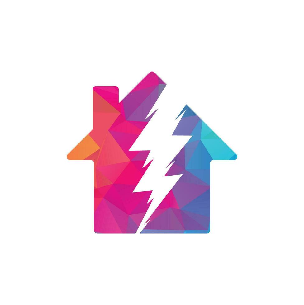 Home thunder logo design. House Power Energy Logo Design Element. vector