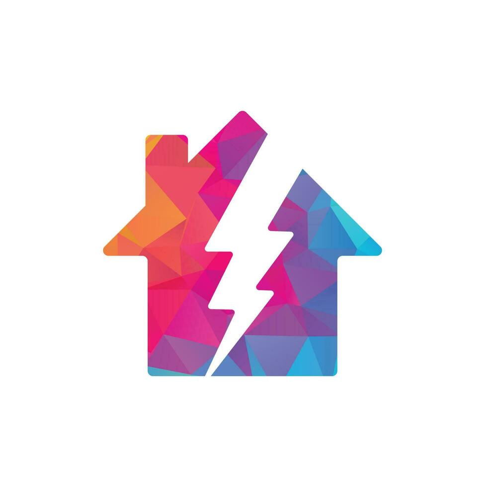 Home thunder logo design. House Power Energy Logo Design Element. vector
