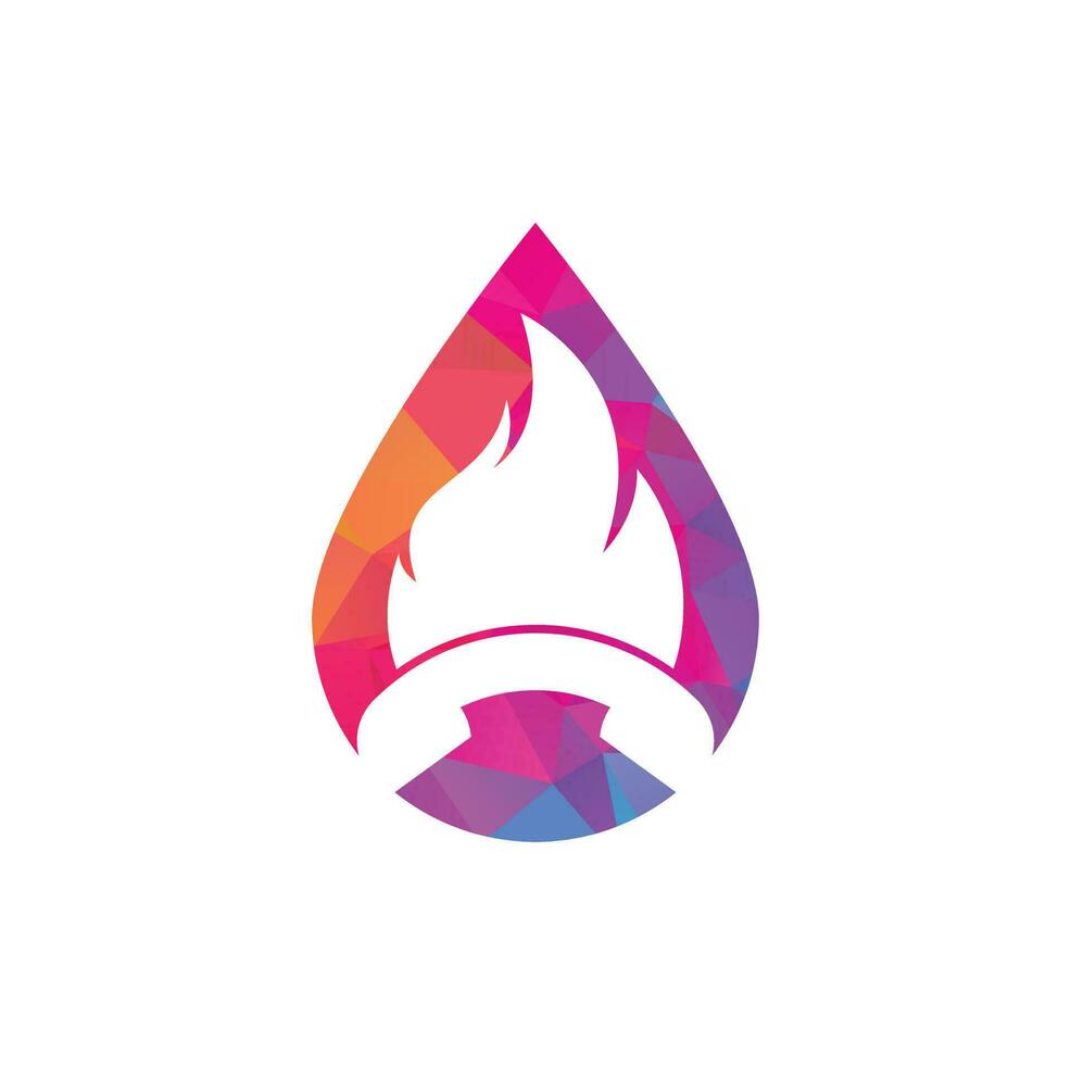 concepto de diseño de logotipo de vector de forma de gota de llamada caliente. icono de teléfono y fuego.