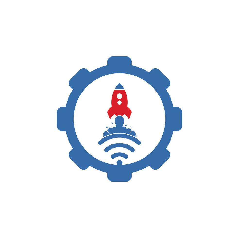 Wifi Rocket vector logo design. Wifi signal symbol and rocket design vector.