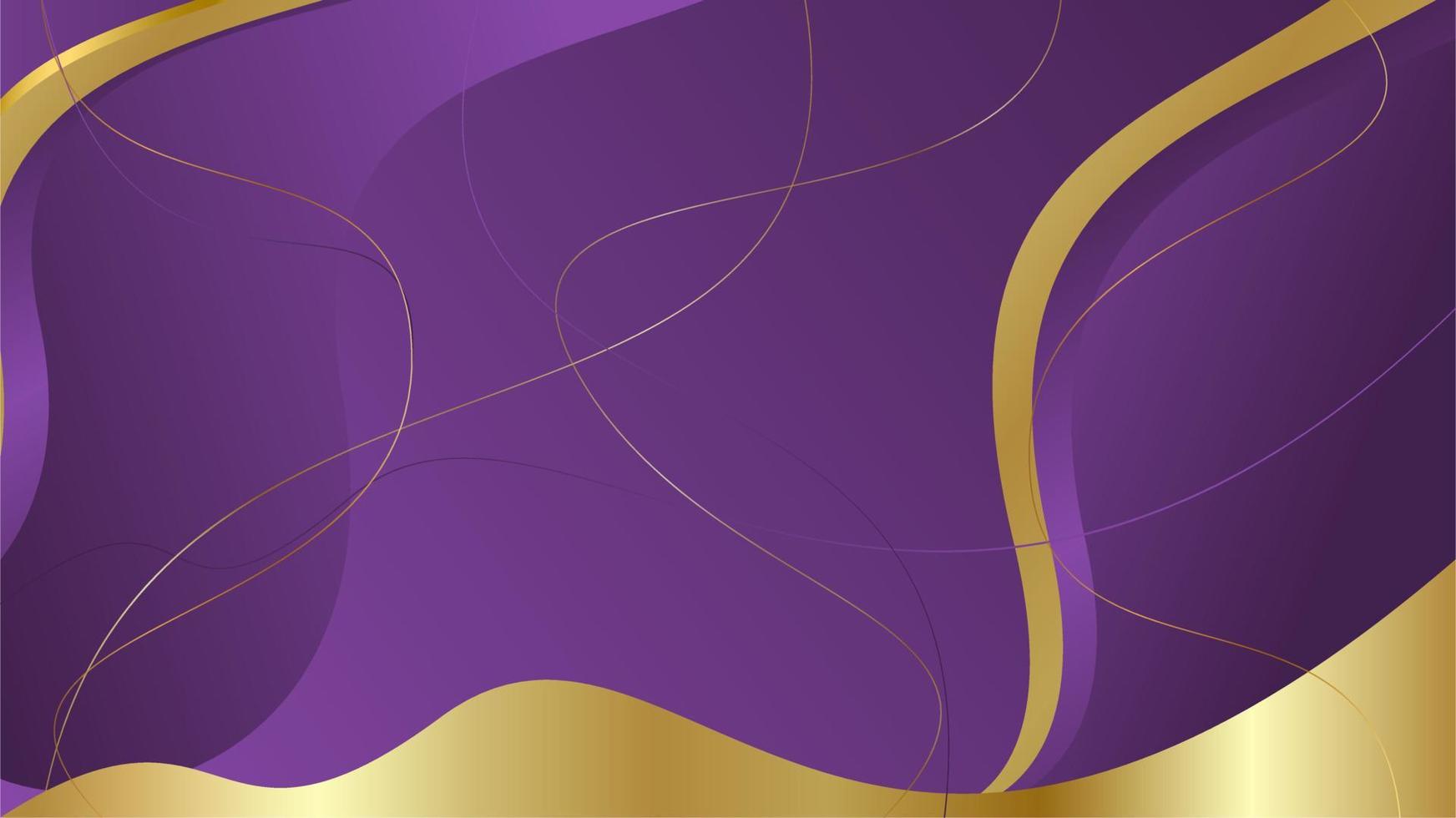 Abstract violet. shiny color gold wave design element vector