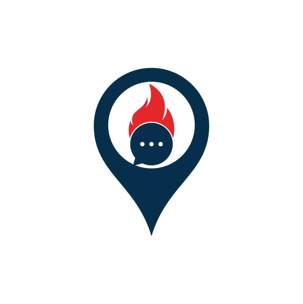 vector de plantilla de logotipo de concepto de forma de chat de fuego gps. hot talk logo símbolo o plantilla de icono