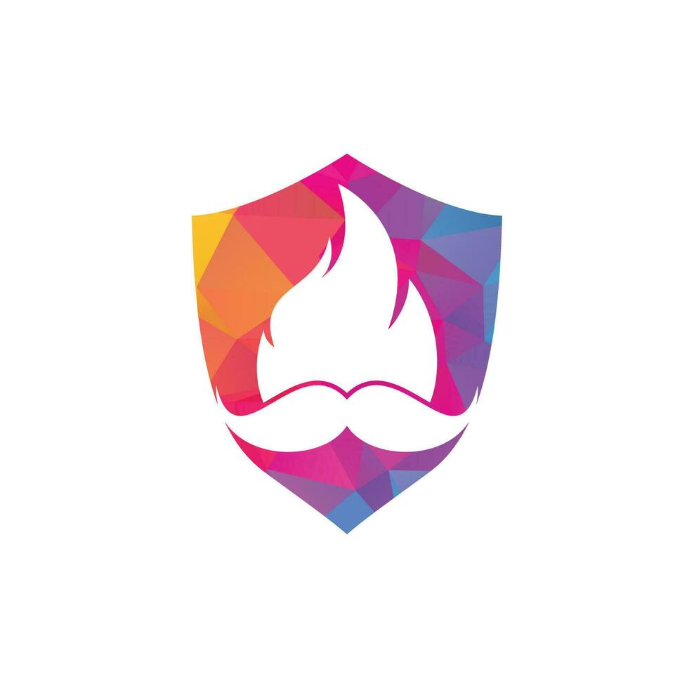 plantilla de diseño de logotipo de vector de fuego de bigote