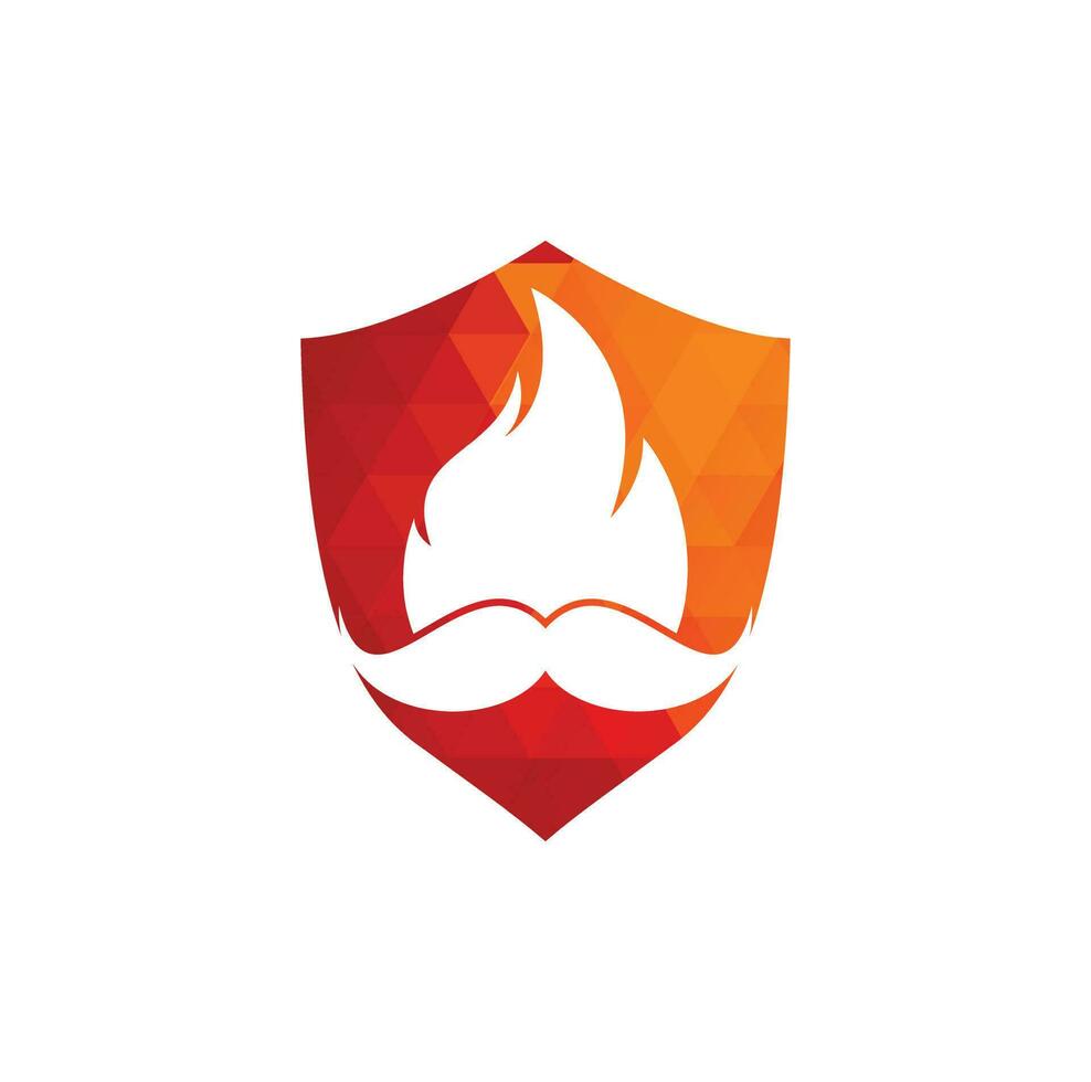 plantilla de diseño de logotipo de vector de fuego de bigote