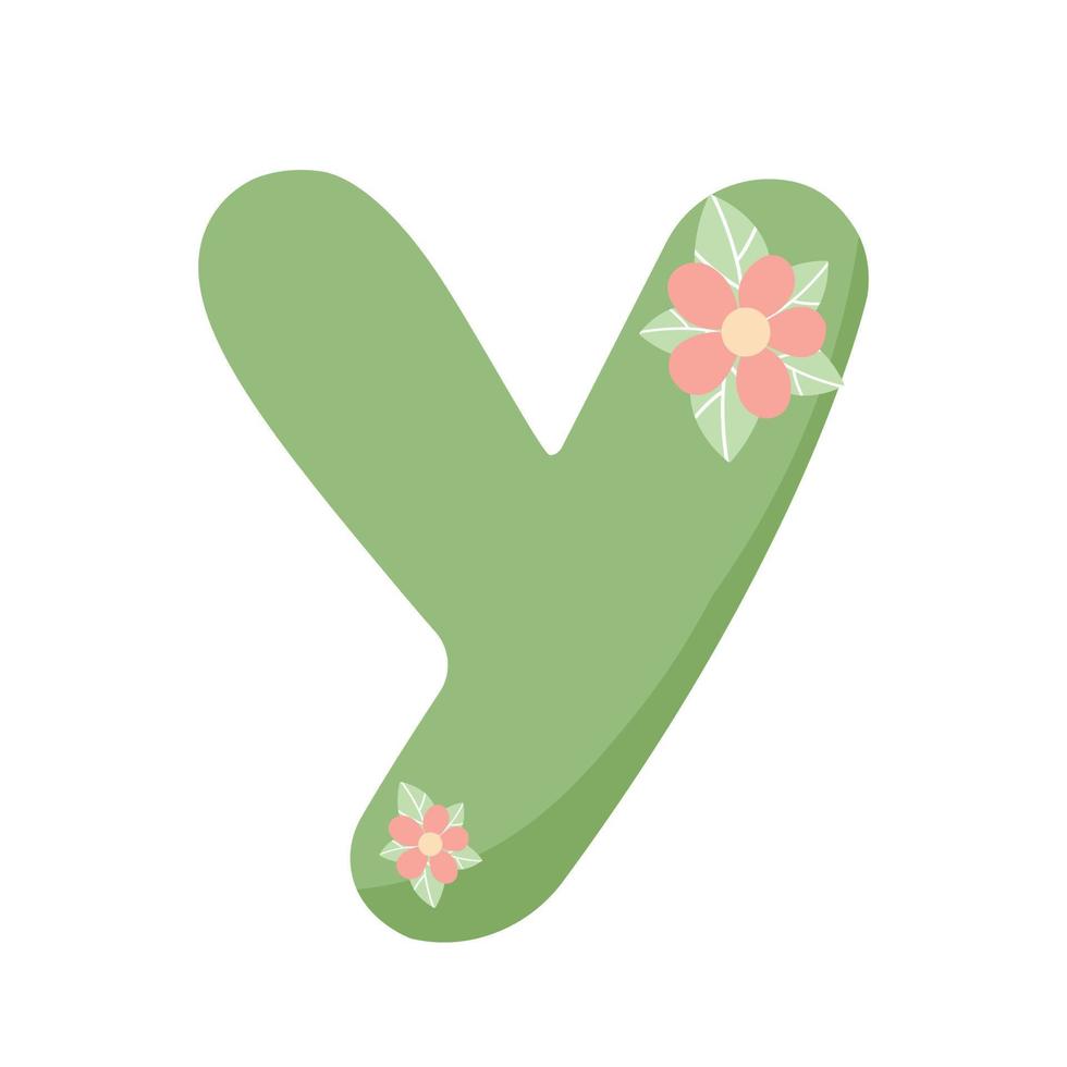 Floral decorative letter Y for name design. vector