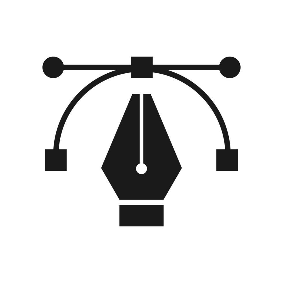 Diseño de ilustración de vector de icono de ruta de herramienta de pluma