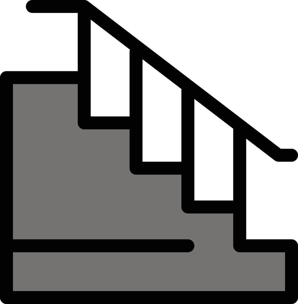construcción abajo casa escalera color plano icono vector icono banner plantilla