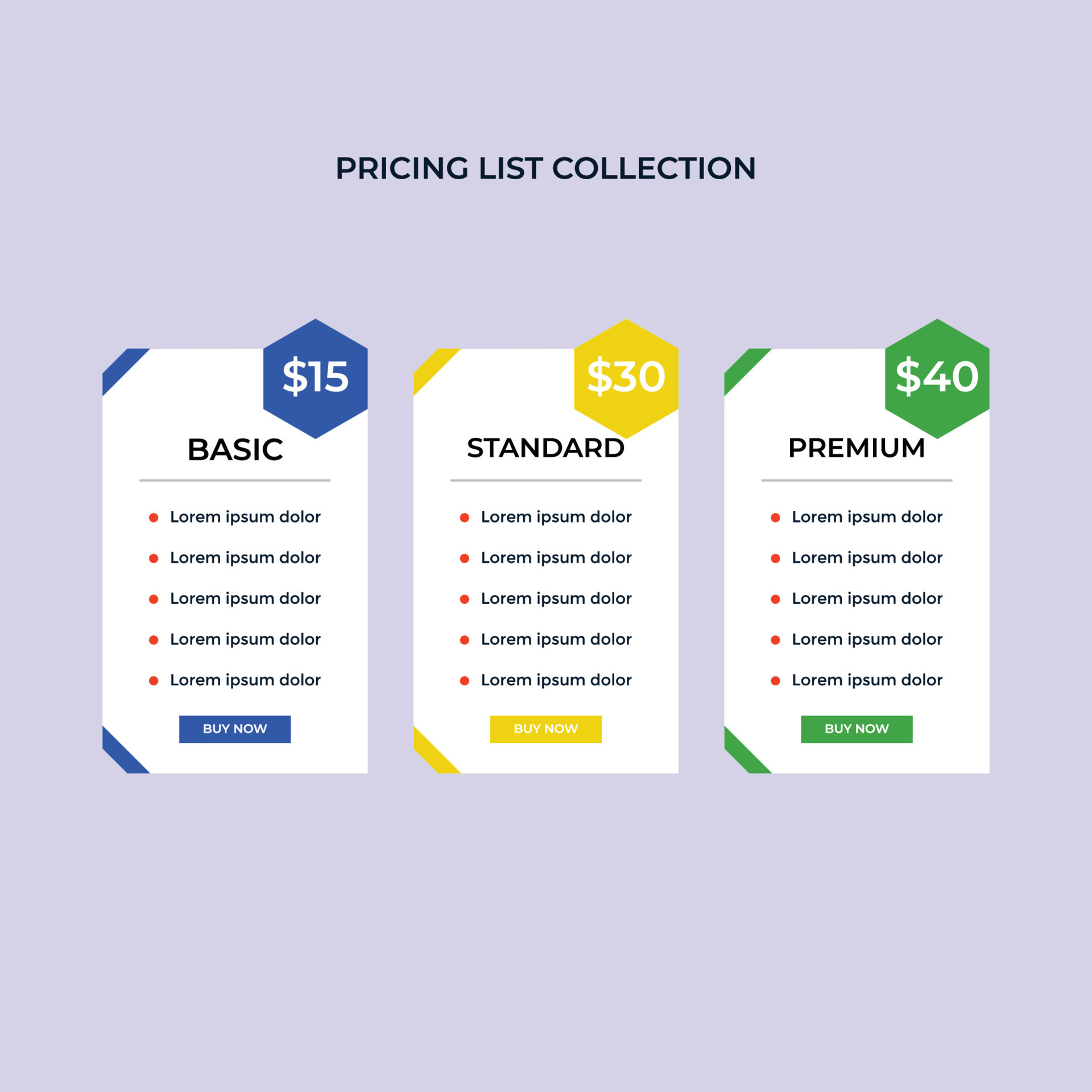 Clean Price Table Template for site and Applications.Set offer