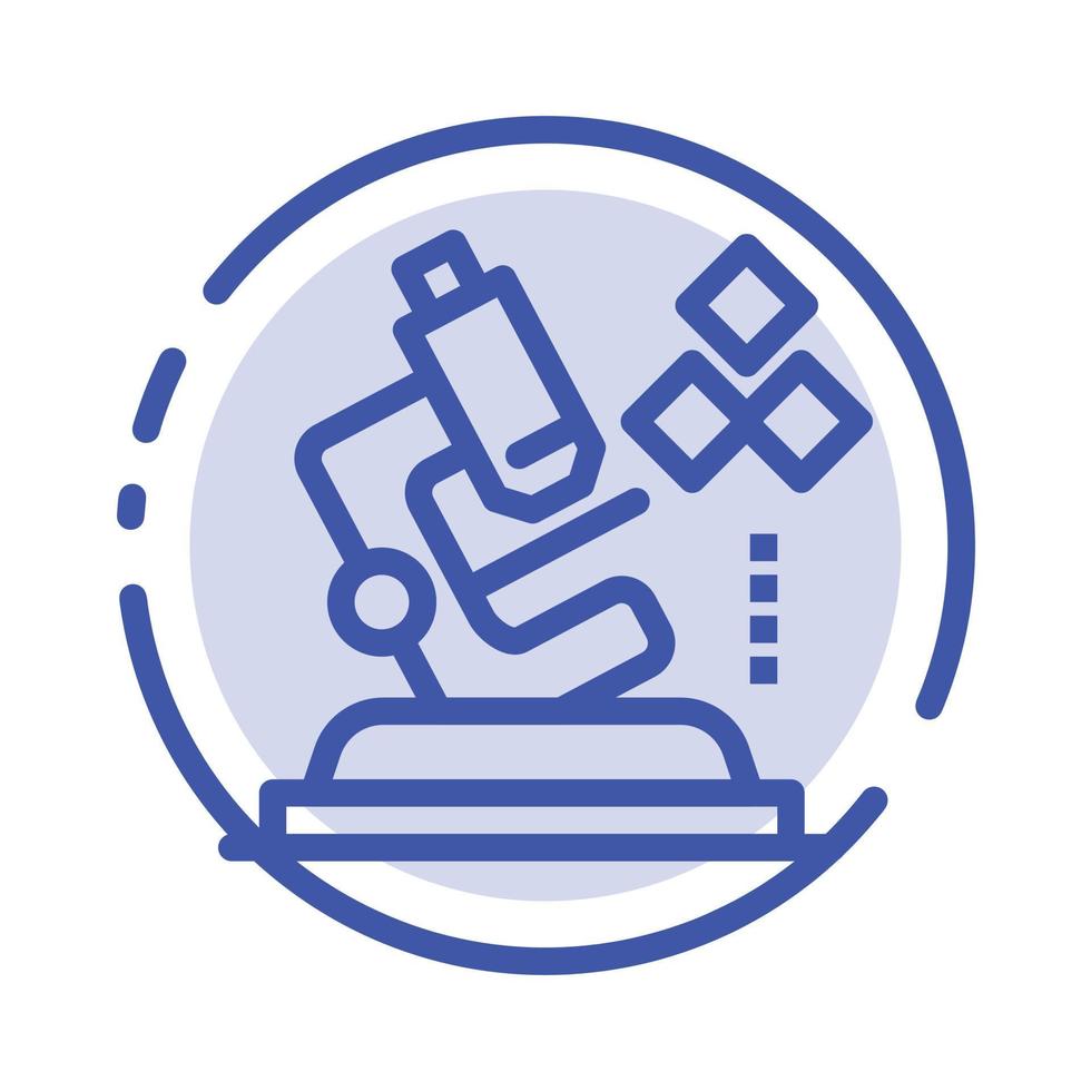 Microscope Science Lab Medical Blue Dotted Line Line Icon vector