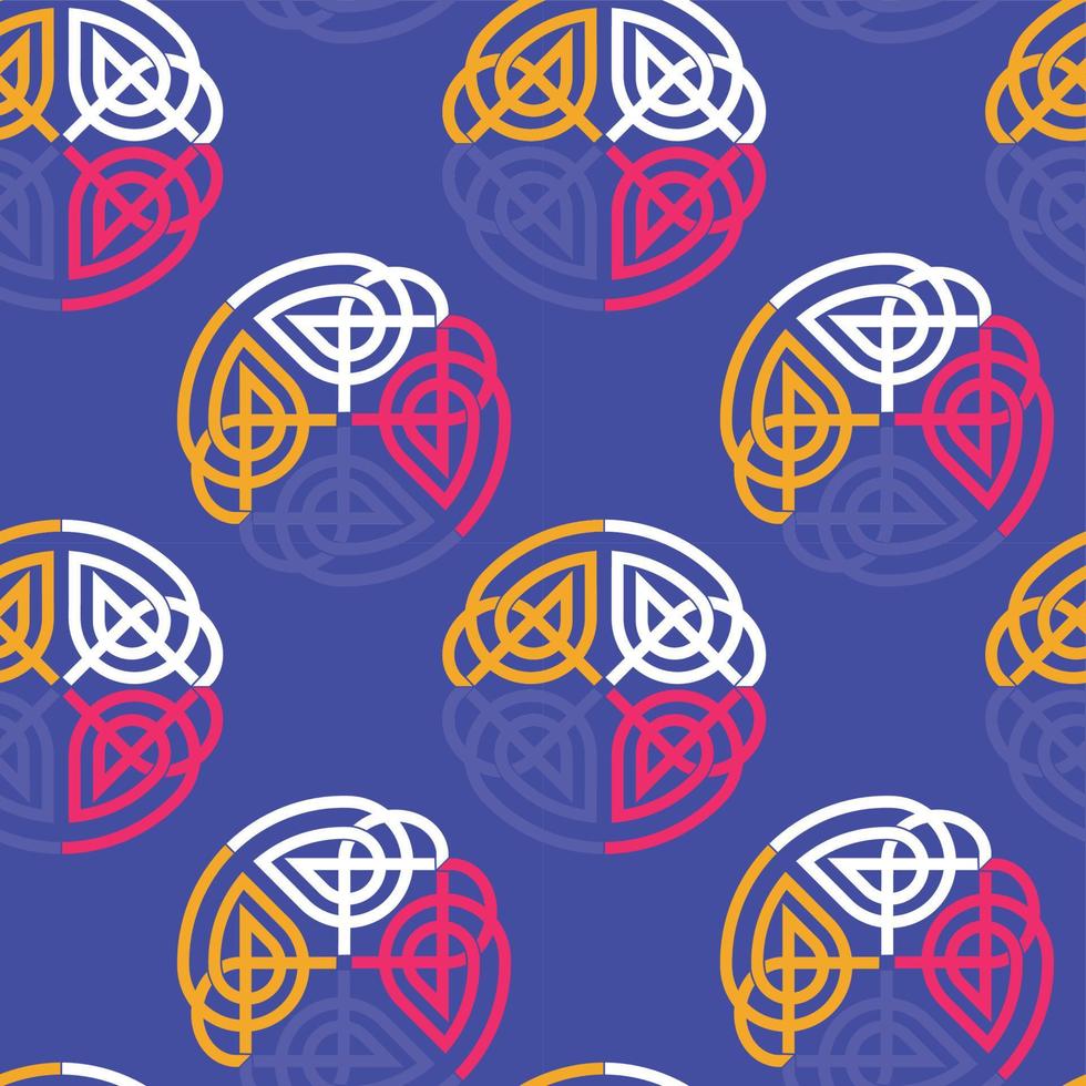 Aesthetic Contemporary printable seamless pattern with abstract line shapes and lines in bright colors. vector Illustration. Perfect for textile printing, invitations, greeting cards, wrapping papers