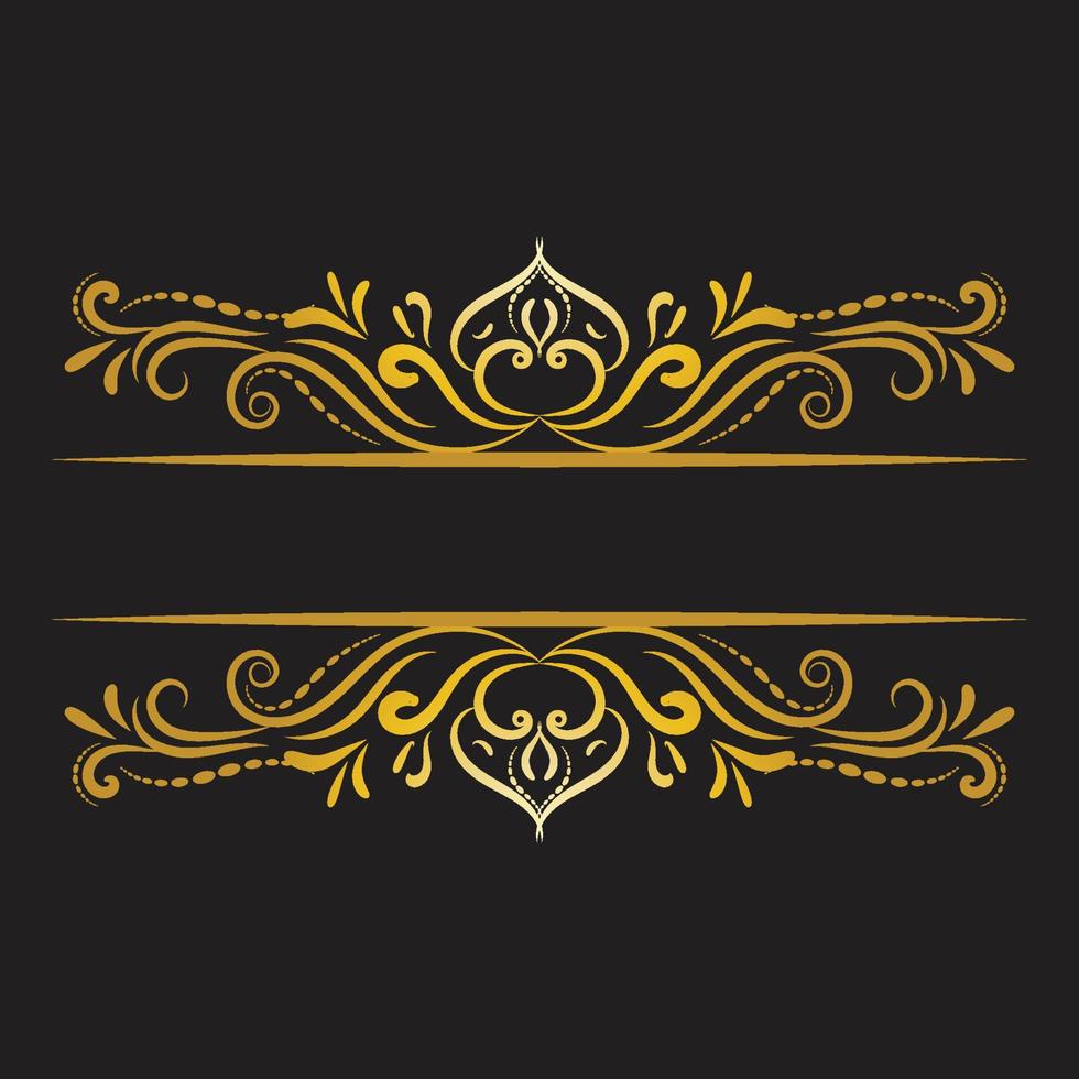 Vector vintage royal title border or text frame ornament elements,