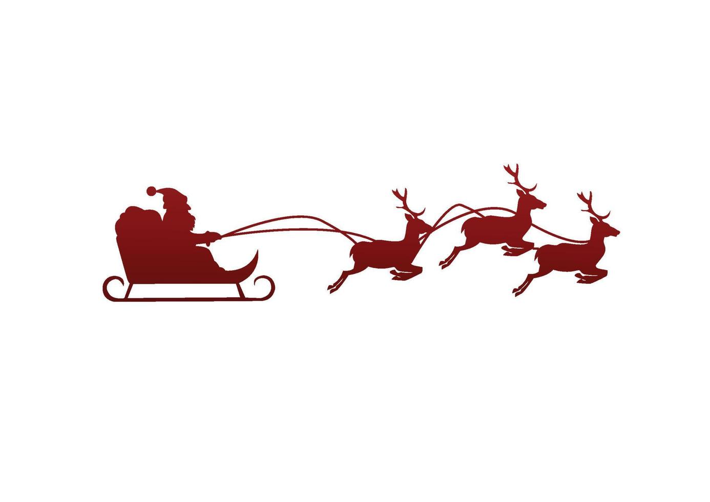 sillouette santa with the deer vector