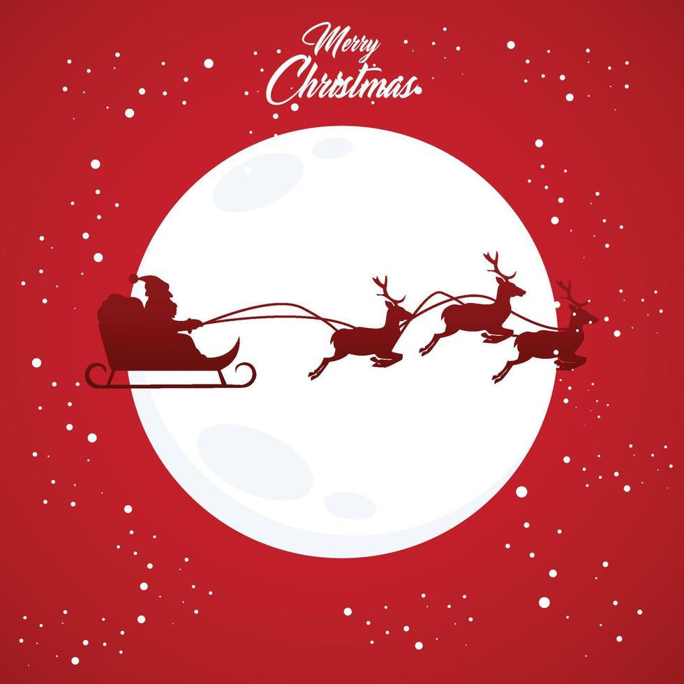 a santa silhouette in the moon vector