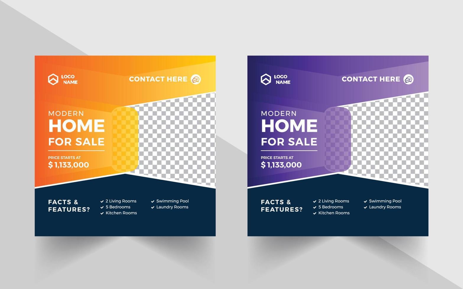 Real Estate Home Sale Banner With Abstract Background vector