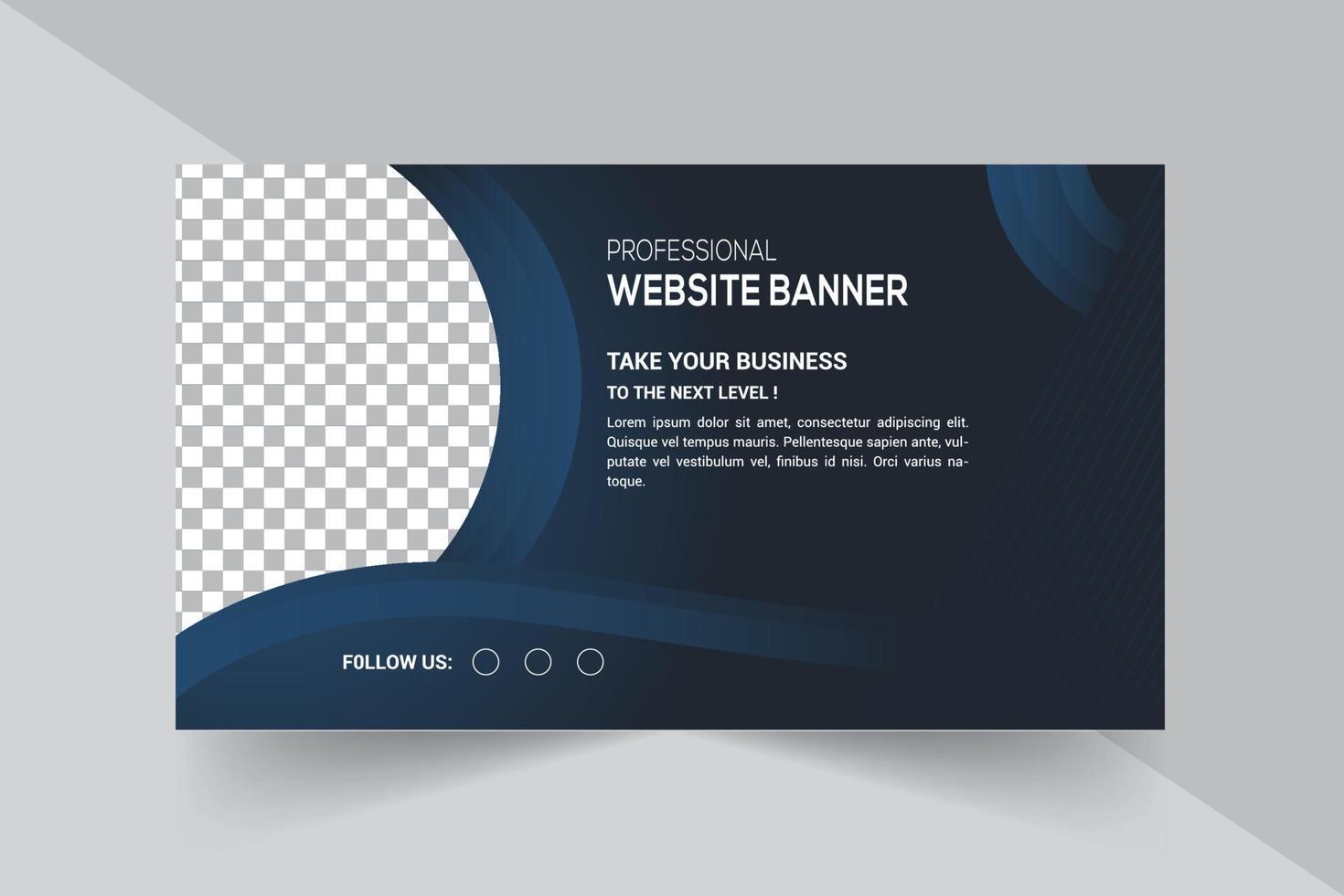 Professional Website banner With Classic Blue Shapes vector