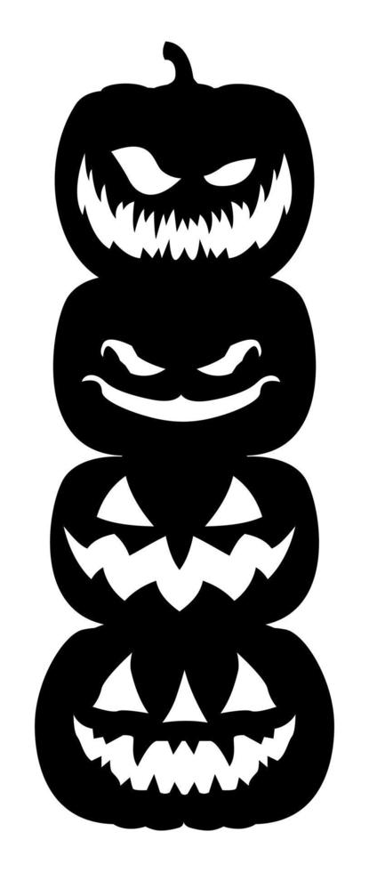 Halloween pumps in a row. Pumpkin vector illustration.