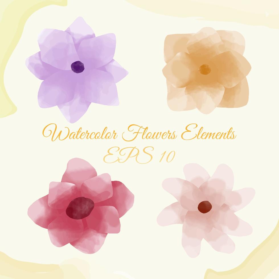 watercolor flower elements, suitable for catalogs, and others. eps 10 vector