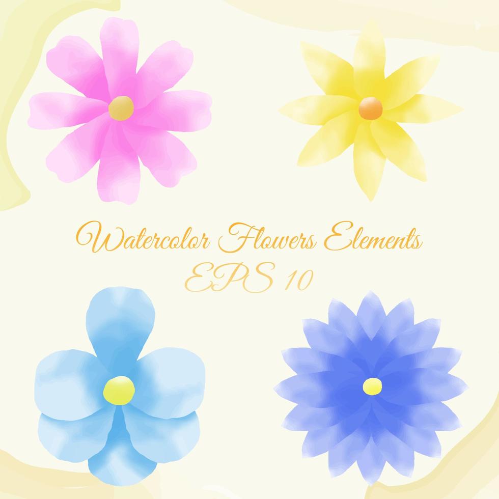 watercolor flower element, suitable for decoration design, and others. eps 10 vector