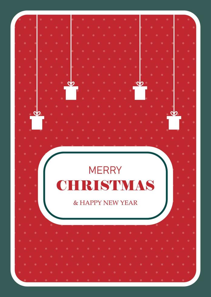 Simple Merry Christmas and New Year card with gifts. vector illustration