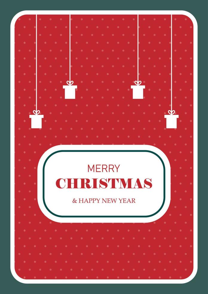 Simple Merry Christmas and New Year card with gifts. vector illustration