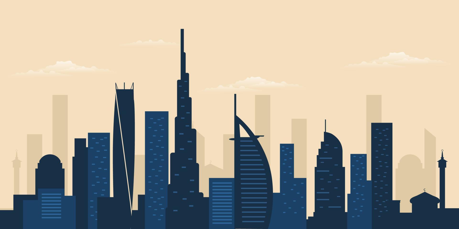 Dubai city skyline vector