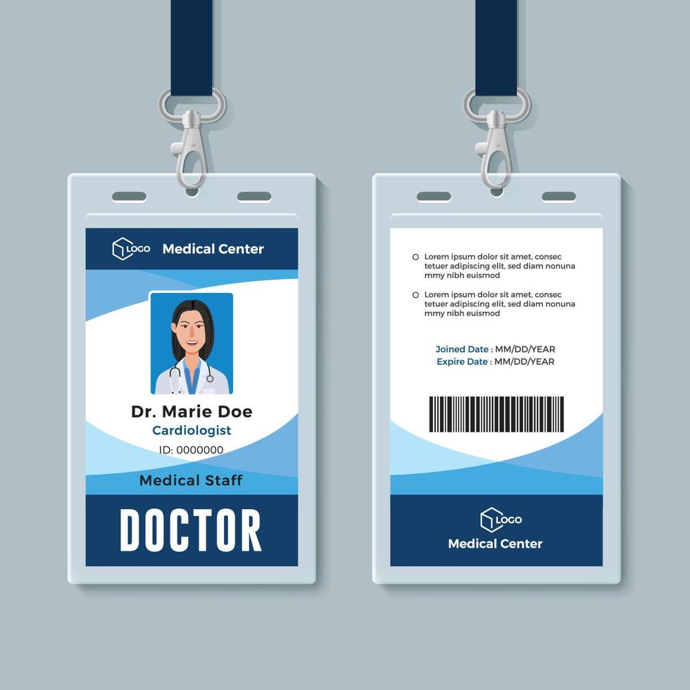 Doctor ID badge vector