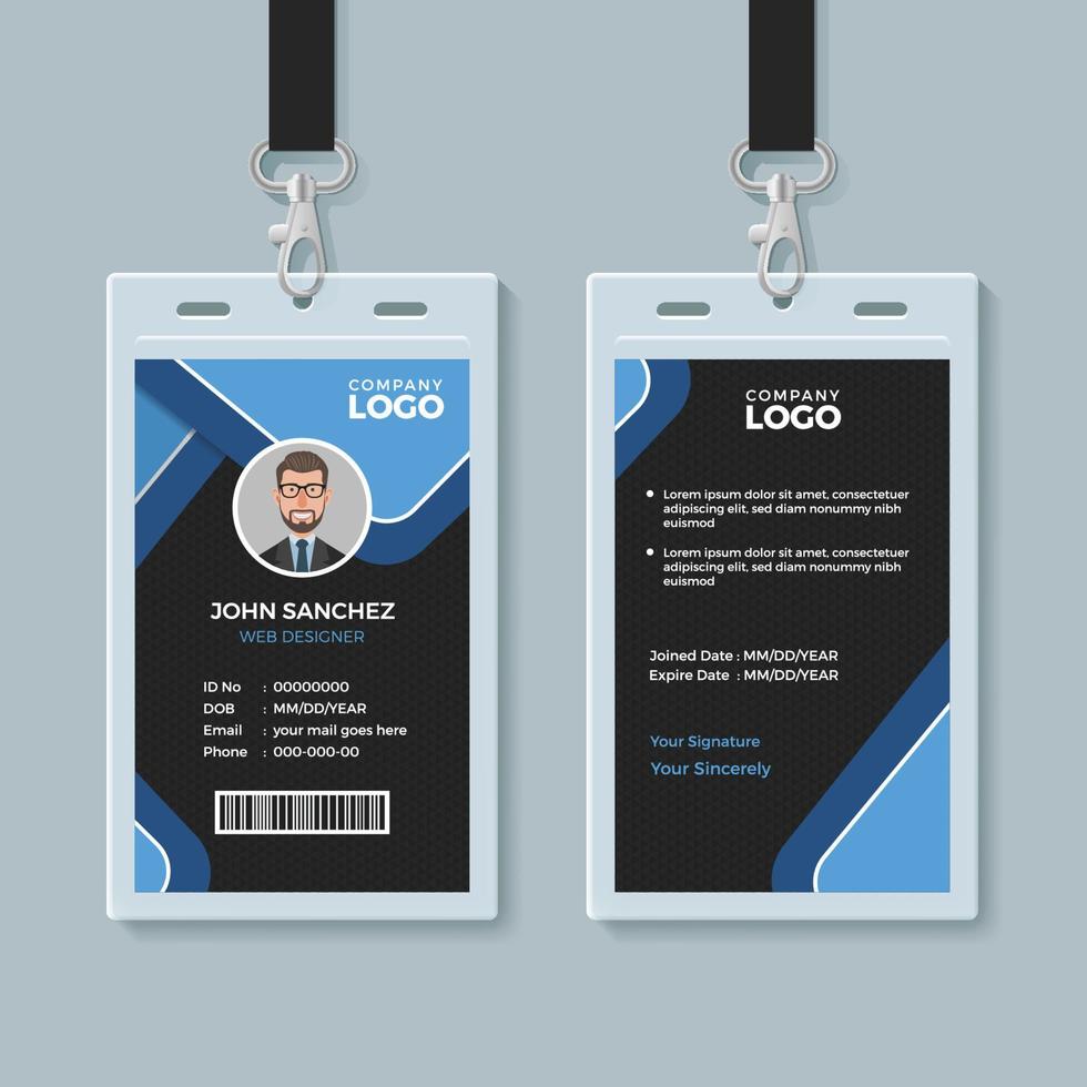 Corporate Office Identity Card Template 13420771 Vector Art at Vecteezy