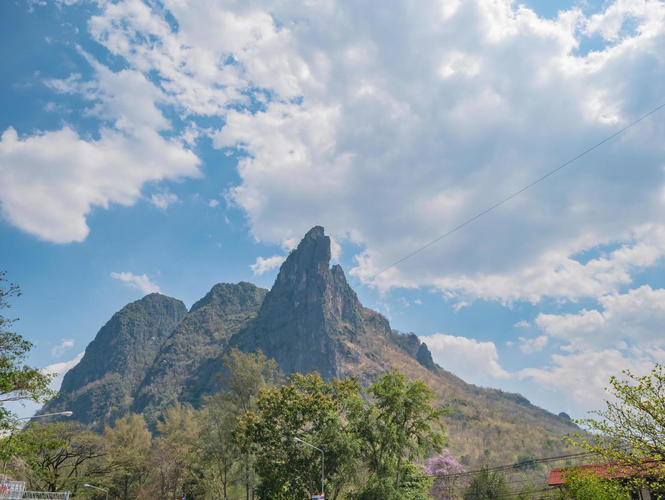 Scenery View of Pha Nok Khao mountain in Phu Kradueng District Loei City Thailand.Phu Kradueng National Park the famous mountain in Thailand photo