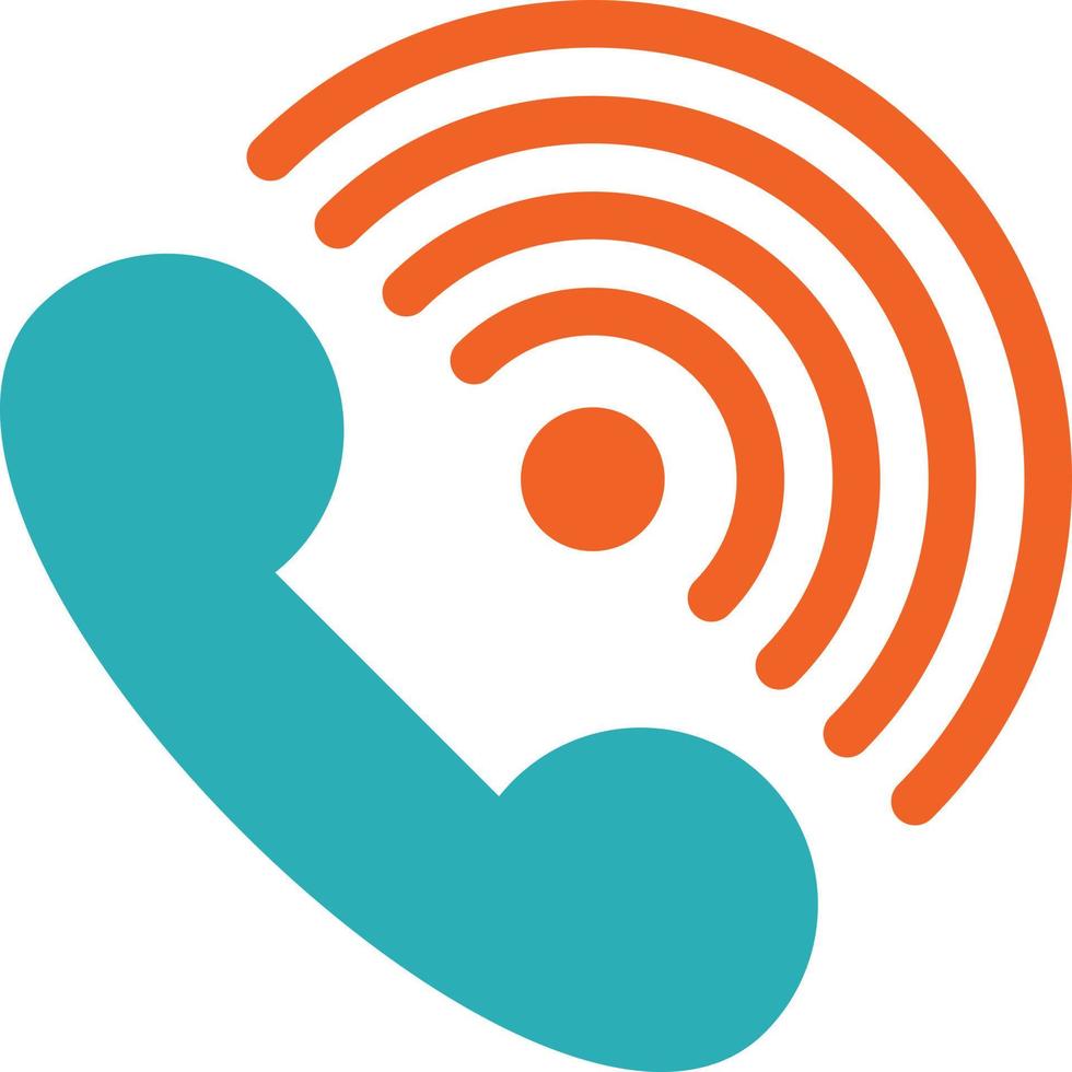 Call Phone Receiver Ring Signals  Flat Color Icon Vector icon banner Template