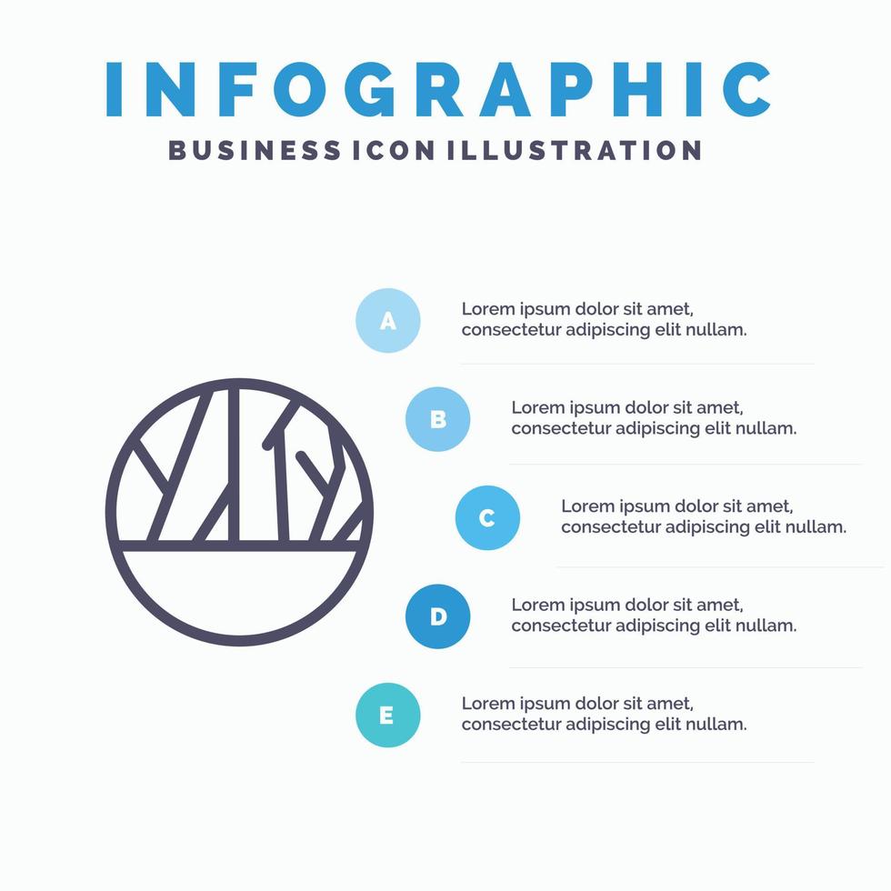 Infected Wound Infection Skin Infection Skin Wound Line icon with 5 steps presentation infographics vector