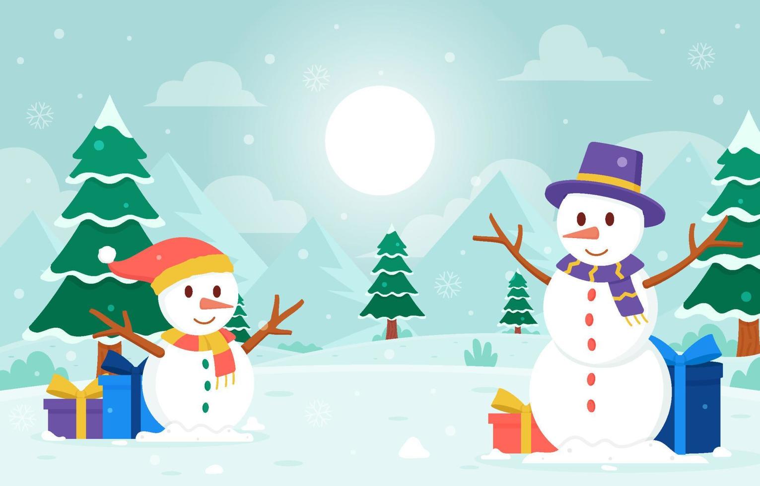 Snowman Christmas Background Concept vector