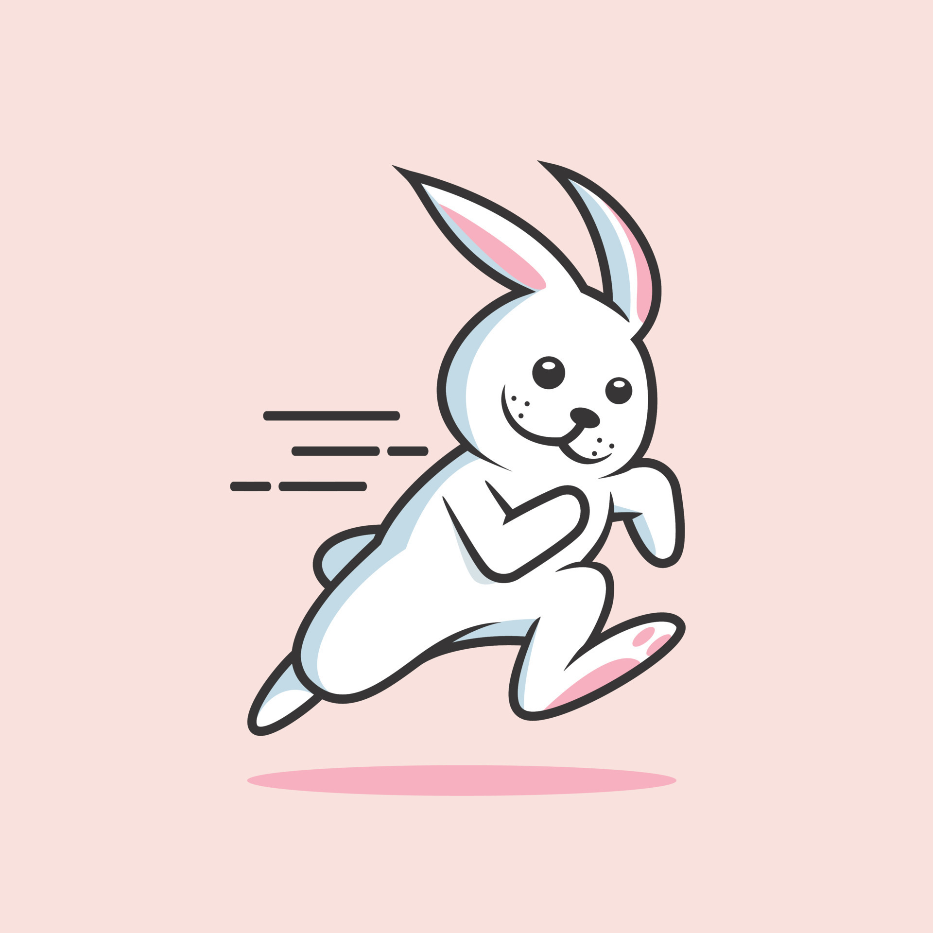 Cute Running Rabbit cartoon illustration 13421060 Vector Art at Vecteezy